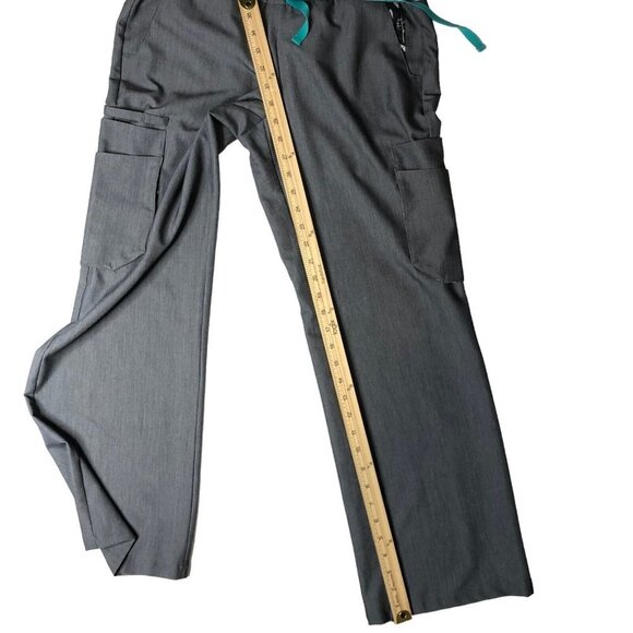 Figs Tema Performance‎ Scrub Pants Grey Size Small Feather Print Waistband - Picture 8 of 10